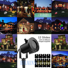 Load image into Gallery viewer, 12Pattern Outdoor LED Moving Laser Projector Light Landscape Garden Xmas Lamp US 12W
