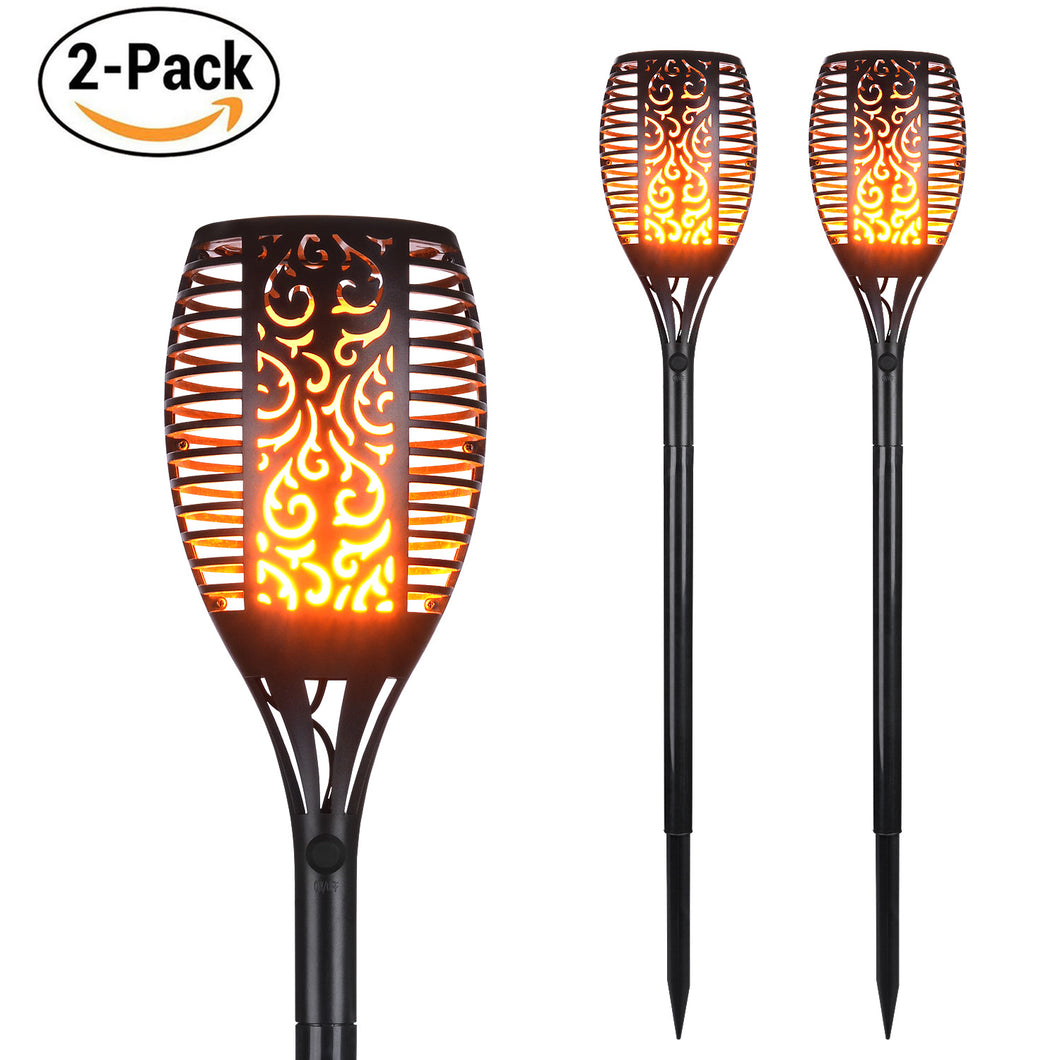 2pcs Solar torches Lights, Landscape Lighting Waterproof LED Flickering Dancing Flames , solar powered for Outdoor Decorations Garden Patio Backyard Pathway Dusk to Dawn Auto On/Off
