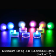 10PCS RGB Submersible Waterproof LED Tea Lights Flameless Candles