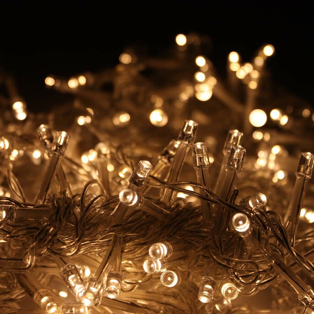 24Mx3M 300 LED Warm White Fairy String Light Curtain Lights With Plug-in Controller