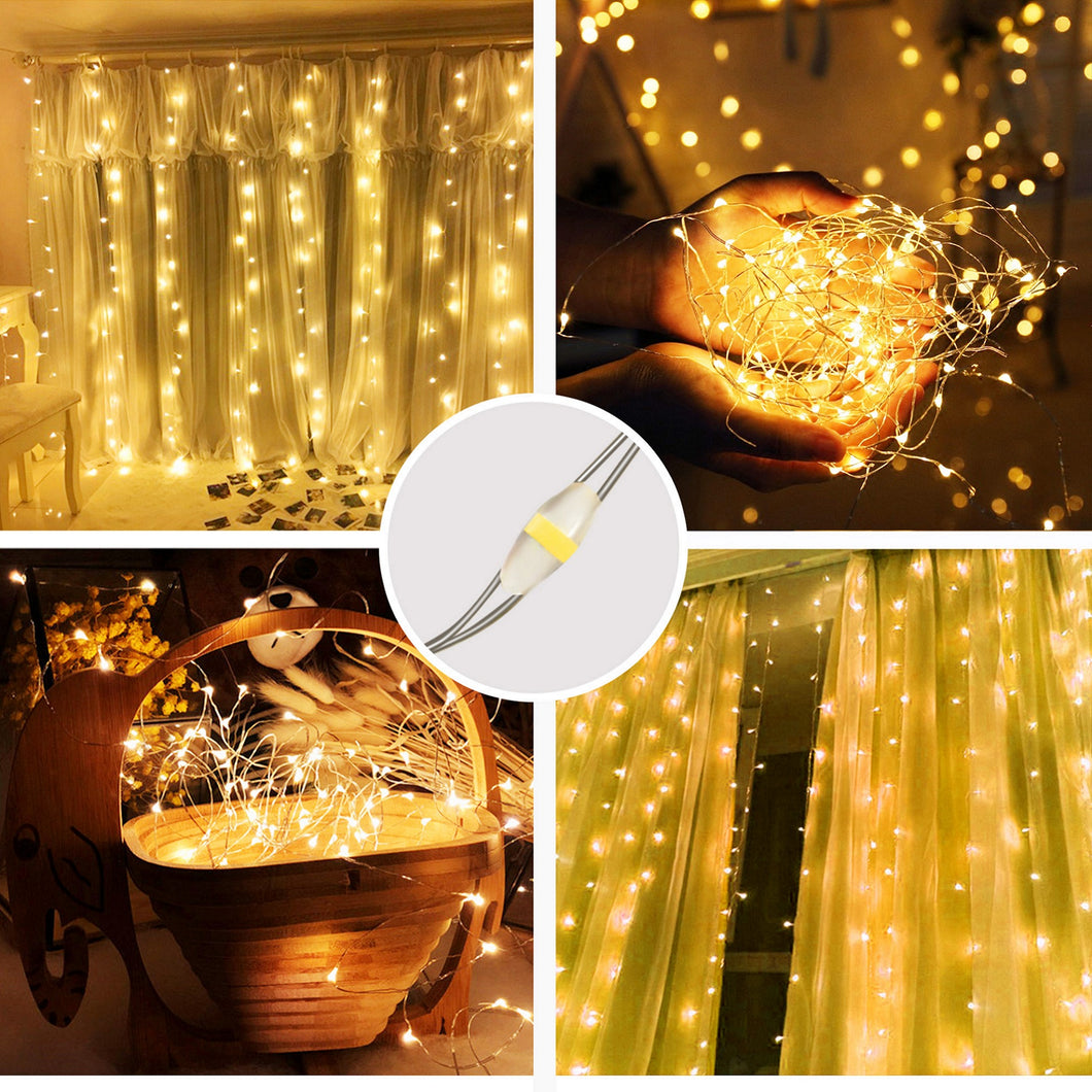 Warm White  USB Remote Control 3*3M 300LED String Lights Waterproof