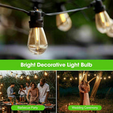 Load image into Gallery viewer, 48ft LED 15x S14 Bulbs Globe String Lights Commercial Grade Patio Outdoor Garden
