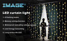 Load image into Gallery viewer, 19.6*6.6FT 448LED Warm White Waterproof String Fairy Curtain Lights Window Xmas Decor
