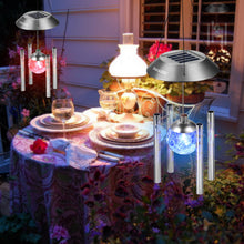 Load image into Gallery viewer, Wind Chimes, IMAGE Solar Wind Chimes Color Changing LED Light, Waterproof Crystal Ball Lamp with Metal Tubes, Wind Chimes Outdoor for Home, Party, Festival Décor, Patio, Yard and Garden Decoration
