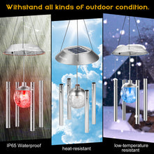 Load image into Gallery viewer, Wind Chimes, IMAGE Solar Wind Chimes Color Changing LED Light, Waterproof Crystal Ball Lamp with Metal Tubes, Wind Chimes Outdoor for Home, Party, Festival Décor, Patio, Yard and Garden Decoration
