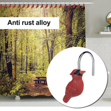 Load image into Gallery viewer, Shower Curtain Hooks, AGPtEK 12 PCS Anti-Rust Decorative Shower Curtain Hooks for Home, Bathroom, Bedroom, Baby Room, Living Room &amp; More –Red Bird
