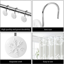Load image into Gallery viewer, 12pcs Snowflake  Anti-Rust Round Shower Curtain Hooks for Home Bathroom Decor
