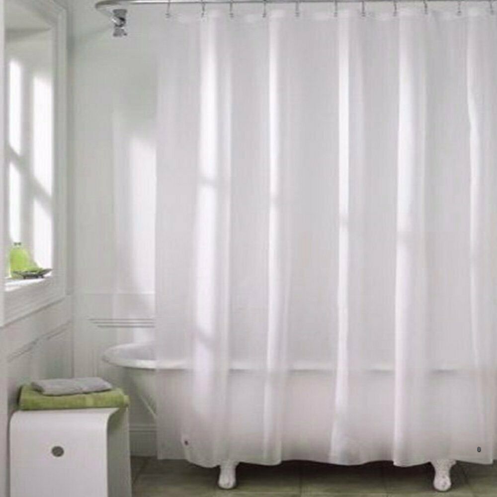 Shower Curtains Mould proof Resistant Washable Curtain Liner 71*71in Drop White