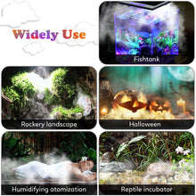 Load image into Gallery viewer, FITNATE Mist Maker Fogger ,12 LED Color Changing Fog Atomizer Air Humidifier, With Adjustable Fog Controller, For Water Fountain, Pond ,Fish Tank, Rockery, Halloween and Other Holidays
