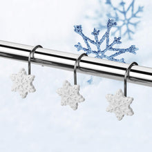 Load image into Gallery viewer, 12pcs Snowflake Anti-Rust Tie Backs Shower Curtain Hooks for Bathroom Decorative
