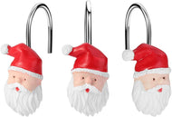 12pcs Santa Claus Anti-Rust Shower Curtain Hooks for Home Bathroom Decorative