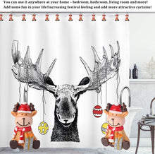 Load image into Gallery viewer, 12pcs Christmas Elk Shower Curtain Anti-Rust Hooks for Home Bathroom Decorative
