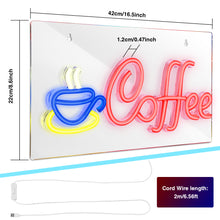 Load image into Gallery viewer, FITNATE Neon COFFEE Sign Light, 3D Art USB Powered LED Open Display Board Decorate
