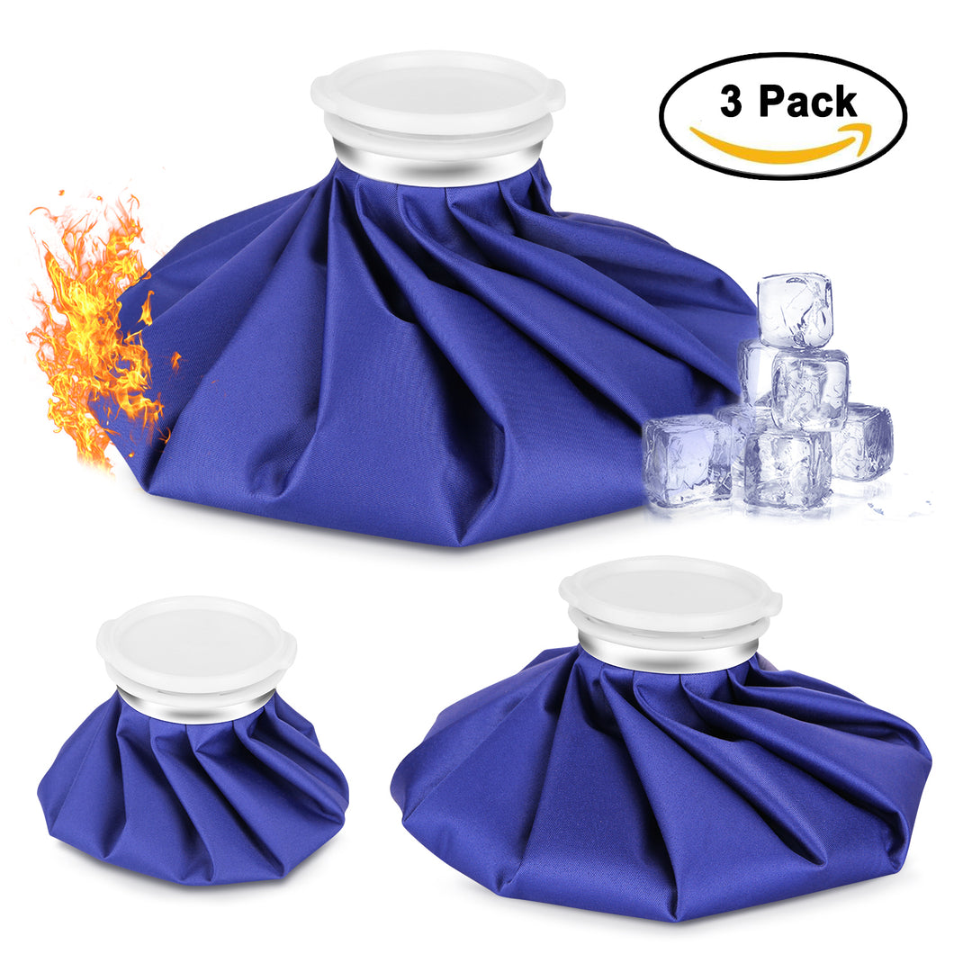 3Pack Reusable Ice Bag Pain Relief Heat Pack Sports Injury First Aid 6 9 11 inch