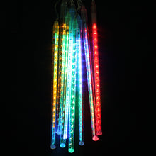 Load image into Gallery viewer, 30cm 8 Tube 144 LEDs RGB Multi-color color Meteor Shower Rain Lights Waterproof String for Wedding Party Christmas Xmas Decoration Tree

