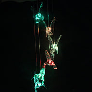 Solar Color Changing LED Hummingbird Wind Chimes Light Lamp Outdoor Decor Large
