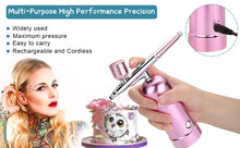 Load image into Gallery viewer, AGPtEK Airbrush Spray Pen Mini Air Compressor USB Rechargeable Makeup Portable Pink
