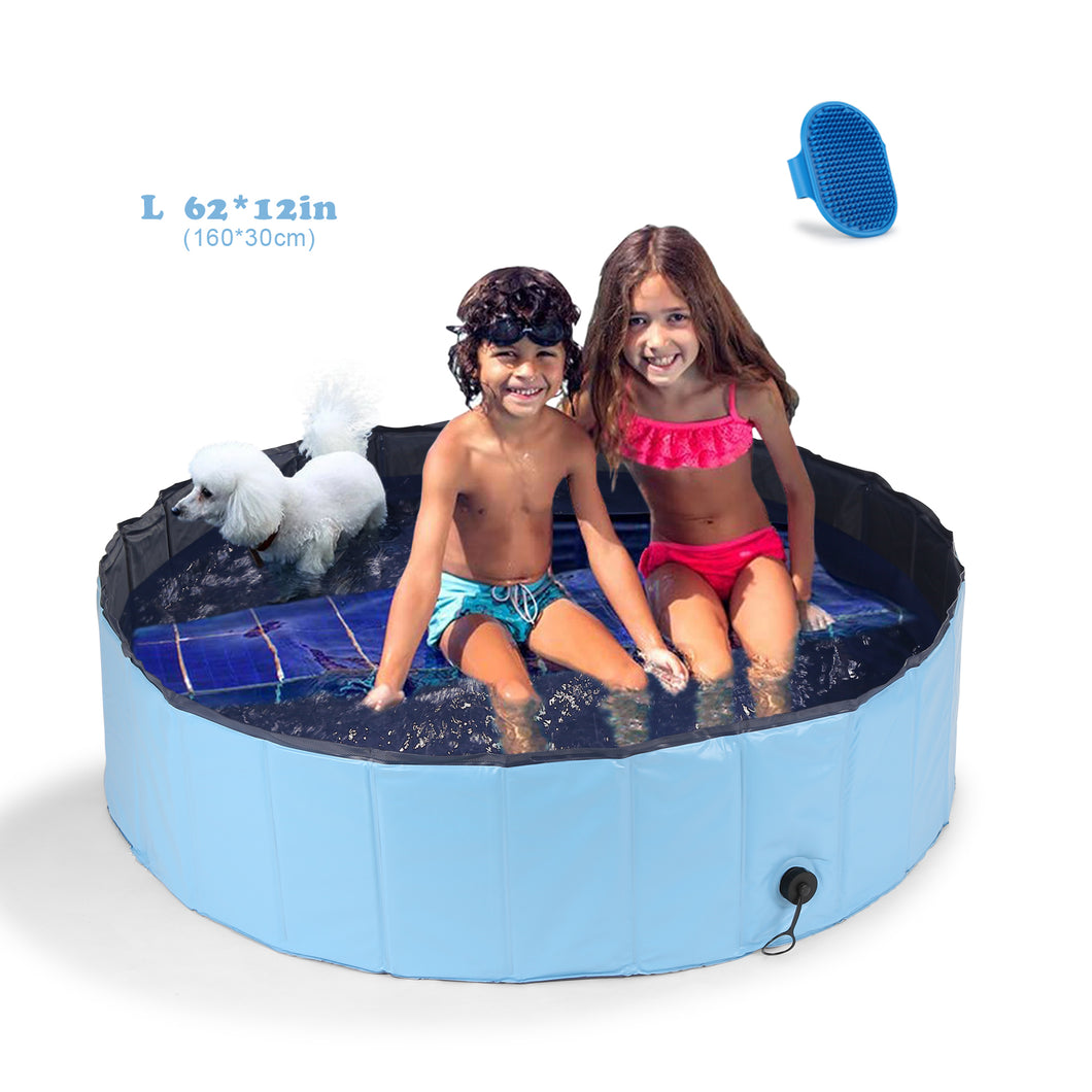 OWNPETS Foldable Pet Pool, Portable Dog Swimming Bathing Pool, Non-Slip Multi-Purpose Kiddie Pool Bathtub for Kids, Dogs, Cats, Pigs & More Pets