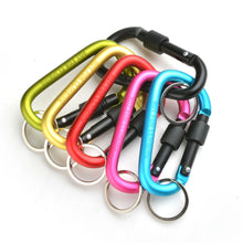 Load image into Gallery viewer, 6pcs D-Ring Screw Locking Carabiner Hook Clip Aluminum Camping Keychain
