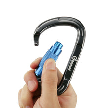 Load image into Gallery viewer, 3pcs Auto Locking Rock Climbing Carabiner Clips Heavy Duty Caribeaners D-Shaped
