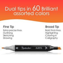 Load image into Gallery viewer, 60 Colors Dual Tips Marker Pen Set Permanent Drawing Sketching Highlighting Gift
