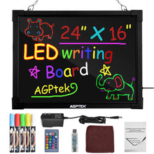Load image into Gallery viewer, AGPtek 24&quot;×16&quot; LED Message Board Illuminated Erasable with Remote Control
