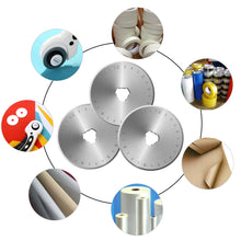 Load image into Gallery viewer, 45mm Rotary Cutter Blades Set (12 Pieces), AGPtek Rotary Replacement Blades for Quilting Scrapbooking Sewing Arts Crafts, Fits Fiskars, Olfa, Truecut, Martelli &amp; More
