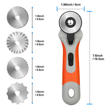 Load image into Gallery viewer, 45mm Rotary Cutter 8 Replacement Blades for Cutting Fabric Papers Foams Leathers
