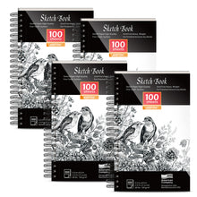 Load image into Gallery viewer, Sketch Book Set 4 Packs 400 Sheets Ideal for Pens Pencils Pastels Charcoal Graphite
