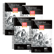 Sketch Book Set 4 Packs 400 Sheets Ideal for Pens Pencils Pastels Charcoal Graphite