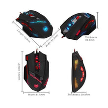 Load image into Gallery viewer, Zelotes Computer Gaming Mouse 8000 DPI 8 Button USB LED Light Optical Wired Mice
