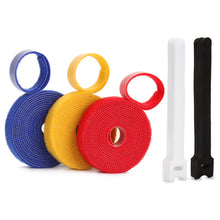 Load image into Gallery viewer, AGPtek 3 Rolls Fastening Cable Ties Reusable Nylon+20pcs Cable Straps Organizer
