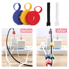 Load image into Gallery viewer, AGPtek 3 Rolls Fastening Cable Ties Reusable Nylon+20pcs Cable Straps Organizer
