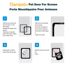 Load image into Gallery viewer, OWNPETS Pet Dog Screen Door Magnetic Flap Screen Automatic Lockable Gate 12*14in
