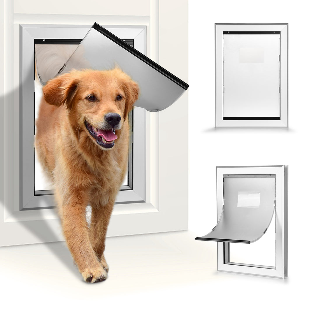 Ownpets Large Pet Door Dog Metal Magnetic Locking Flap Screen Gate Easy to Install Strong & Durable