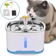 84oz/2.5L Pet Water Dispenser Fountain Cat Dog LED Light Drinking 2 Spray Heads