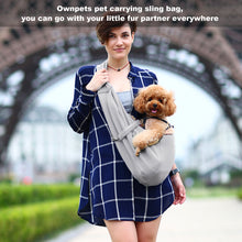 Load image into Gallery viewer, OWNPETS Pet Sling Carrier, Hands Free Reversible Pet Papoose Bag, Fit 8~15lb Cats&amp;Dogs, Comfortable, Adjustable, Perfect for Daily Walk, Outdoor Activity and Weekend Adventure

