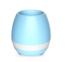 Load image into Gallery viewer, Touch Plant Music Playing Flowerpot Smart Multi-color LED Light Round Bluetooth Wireless Speaker (whitout Plants) blue
