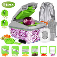 Upgraded 14pcs Vegetable Spiralizer Mandoline Slicer Dicer Food Chopper Cutter