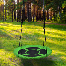 Load image into Gallery viewer, 40 in Outdoor Tree Swing Chair Kids Round Hanging Rope Tire Saucer Seat Yard Mat
