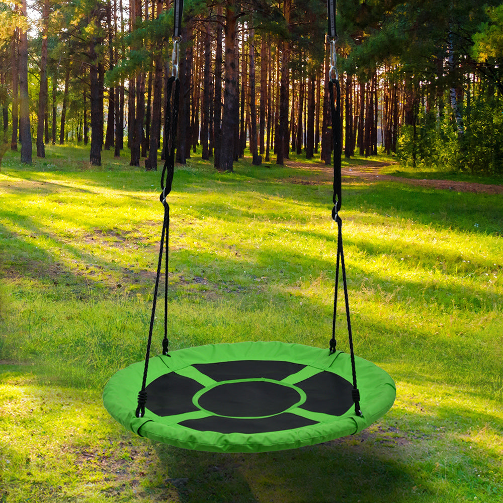 40 in Outdoor Tree Swing Chair Kids Round Hanging Rope Tire Saucer Seat Yard Mat