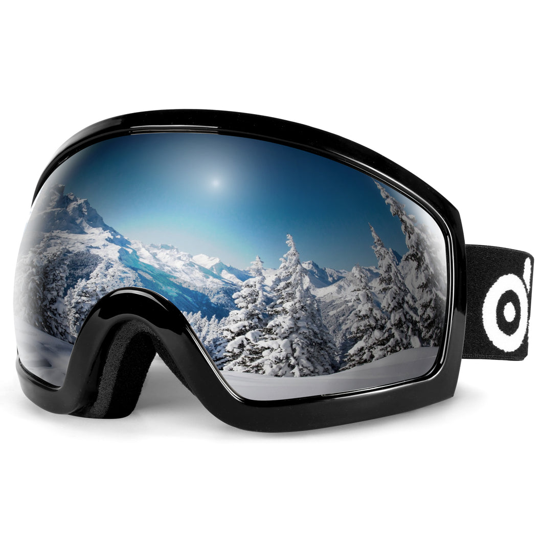 Grey OTG Ski Goggles Double Lens Anti-fog Winter Windproof UV400 Eyewear for Adult