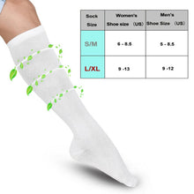Load image into Gallery viewer, 4pairs White L XL Compression Socks Running Sports Graduated Travel Women Men
