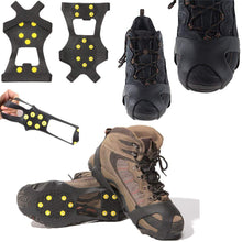 Load image into Gallery viewer, Ice Snow Grips Anti Slip On Over Shoe Boot Studs Crampons Cleats Spikes Grippers
