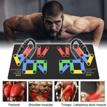 Load image into Gallery viewer, Push Up Bars Stand S Shape Fitness Workout Gym Exercise w/ Push-Up Training Mat
