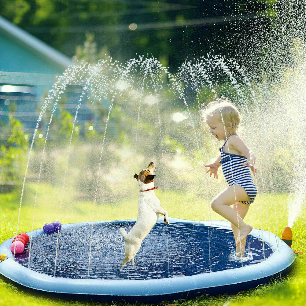 170cm Splash Play Mat Inflatable Outside Water Toy Sprinkler Pad Kid Toddler Dog