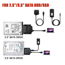 Load image into Gallery viewer, USB 3.0 to SATA Converter Adapter for 2.5&quot;/3.5&quot;SATA HDD/SSD Hard Drive Disks
