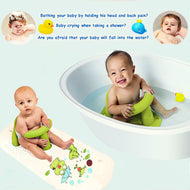 6M+ Infant Toddler Tub Seat Non-slip Safety Chair with Heat Sensitive Bath Mat Green