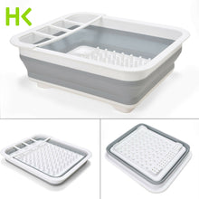 Load image into Gallery viewer, Extra Large Dish Drying Rack Dish Drainer w/ Utensil Holder Collapsible Foldable
