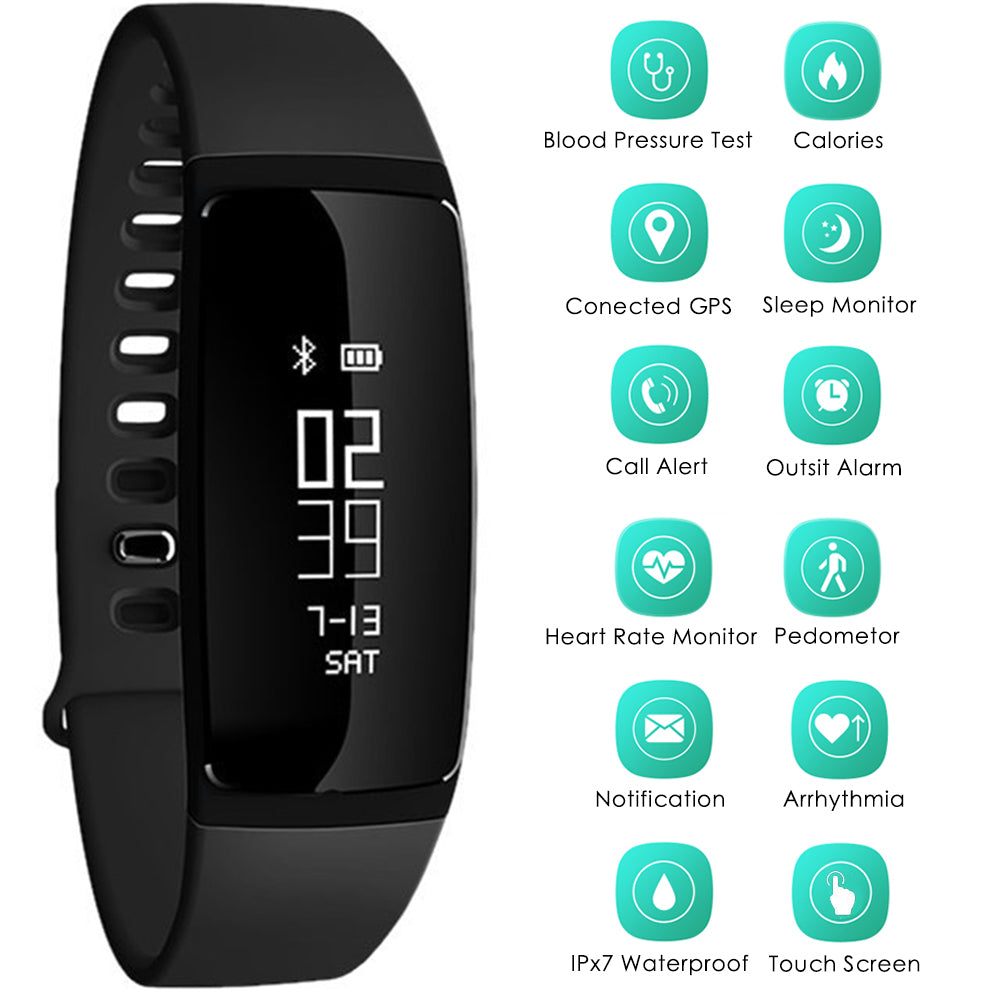 Fitness Tracker Smart Bracelet Wristband Watch Call Reminder Bluetooth Touch Screen